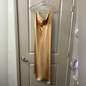 PETAL & PUP Gold bridesmaid dress